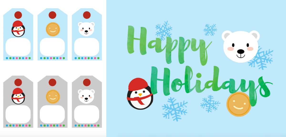 Free Printable Holiday Sign and gift tags