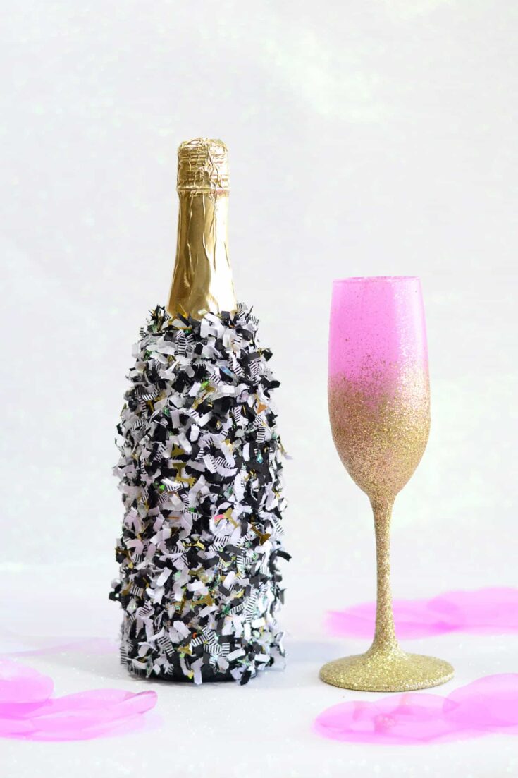 Confetti Champagne Bottle for New Years