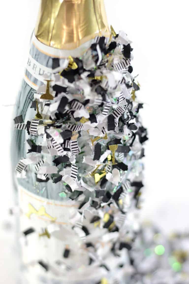 Confetti Champagne Bottle for New Years - Mod Podge Rocks
