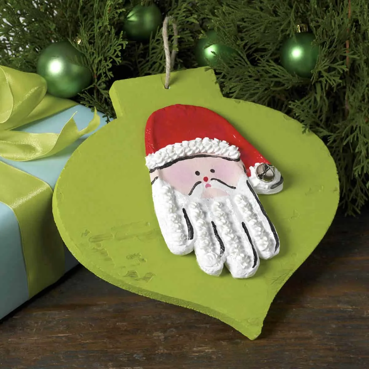 Santa Christmas Handprint Ornament