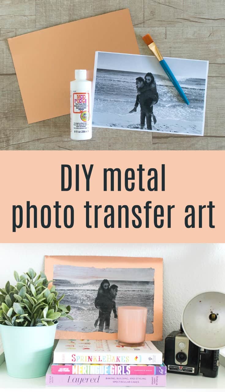DIY copper metal photo transfer art Mod Podge Rocks