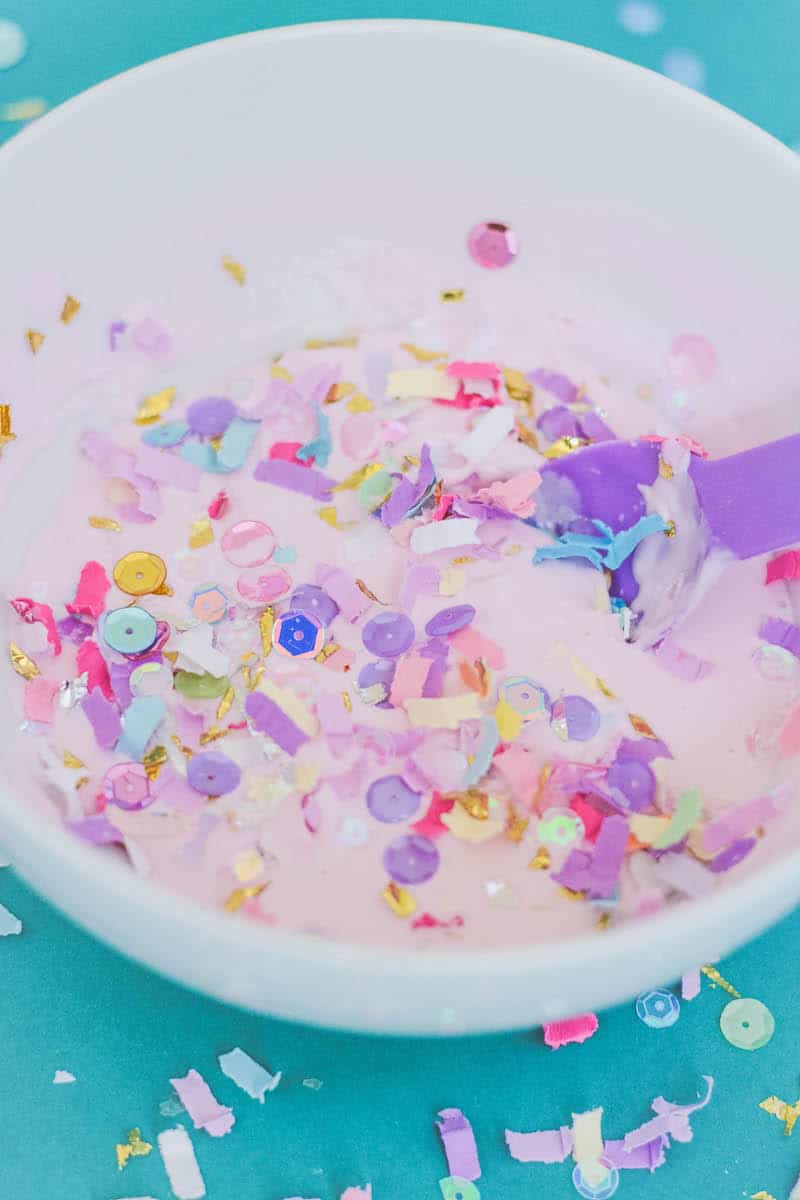 Make Mod Podge slime without Borax! This easy Mod Podge slime recipe uses a few household ingredients. Make it fun with colorful confetti!