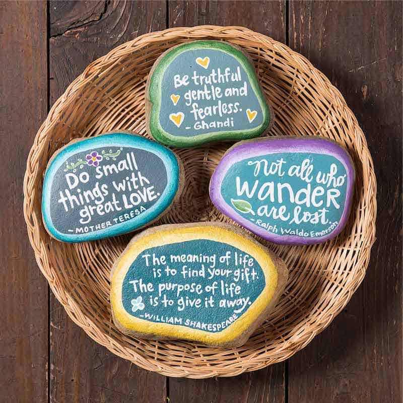 How to paint rocks with quotes