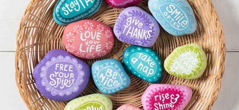 Kind words decorative rocks