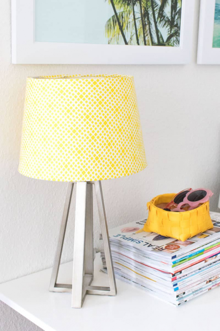 Mod Podge Lamp Shade Makeover In, What Fabric Can I Use On A Lampshade