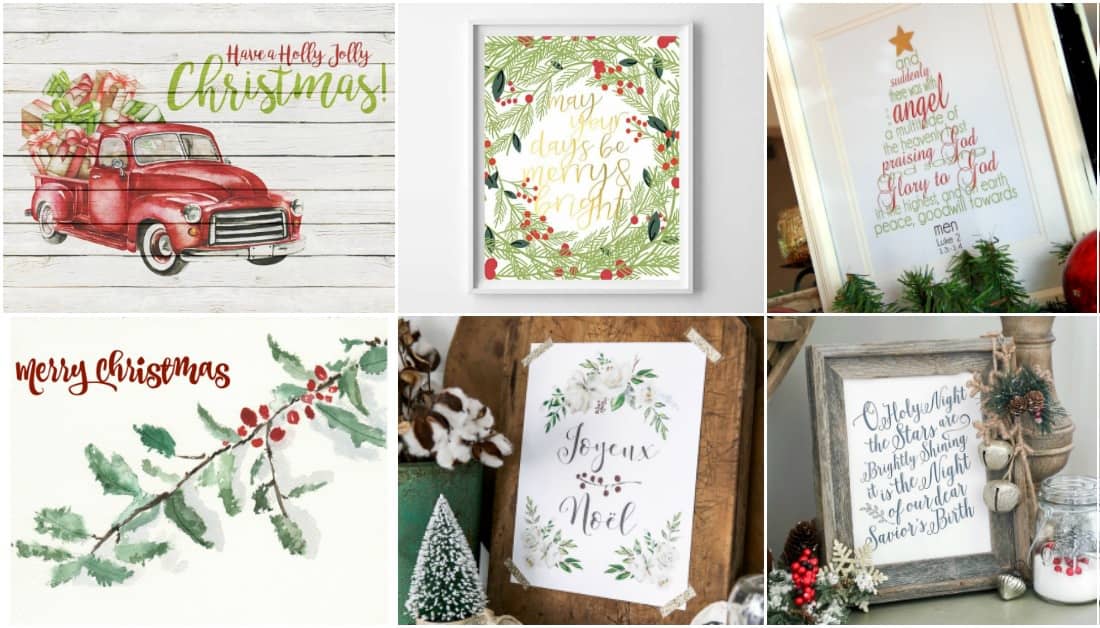 10 free rustic themed Christmas printables - Mod Podge Rocks
