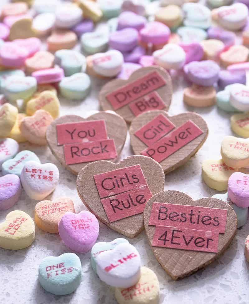 Show your besties how much you love and appreciate them with these gold heart charms for Galentine's Day! They are really easy to make with Mod Podge.