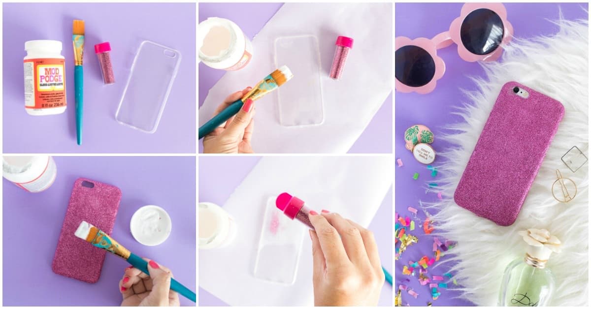 Make a glitter DIY phone case - Mod Podge Rocks