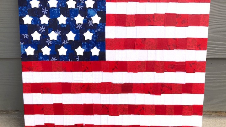 American Flag Canvas With Fabric And Mod Podge Mod Podge Rocks