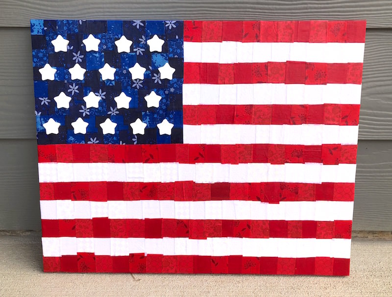 American Flag Canvas With Fabric And Mod Podge Mod Podge Rocks