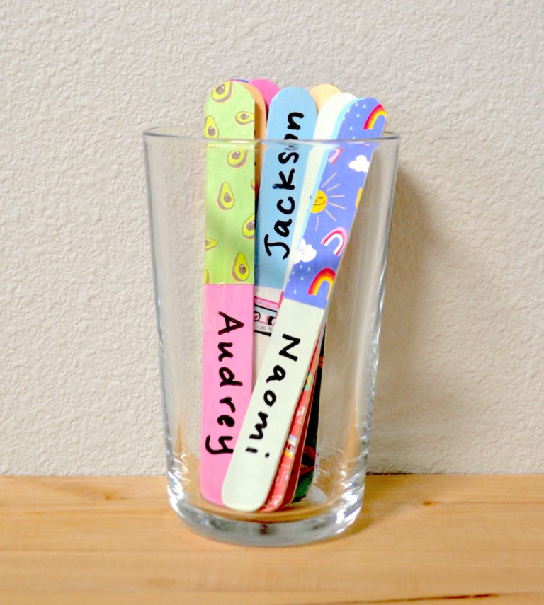 DIY Pick a Student Sticks for Teachers Mod Podge Rocks