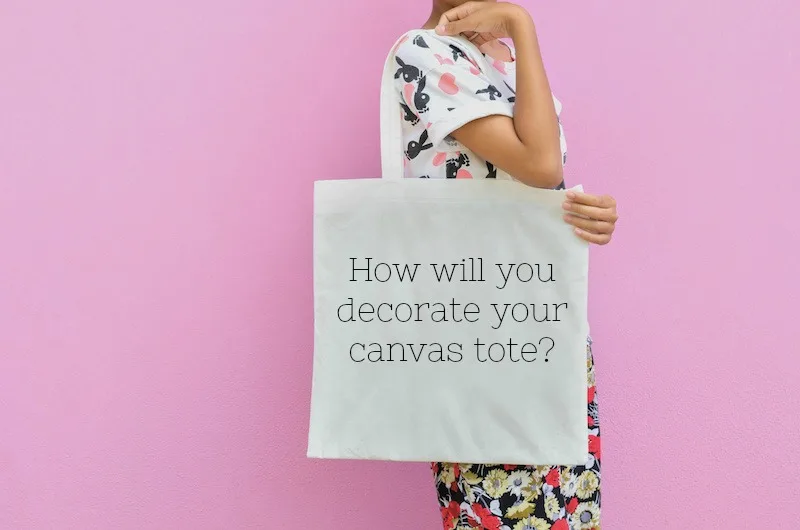 Decorating canvas tote bags