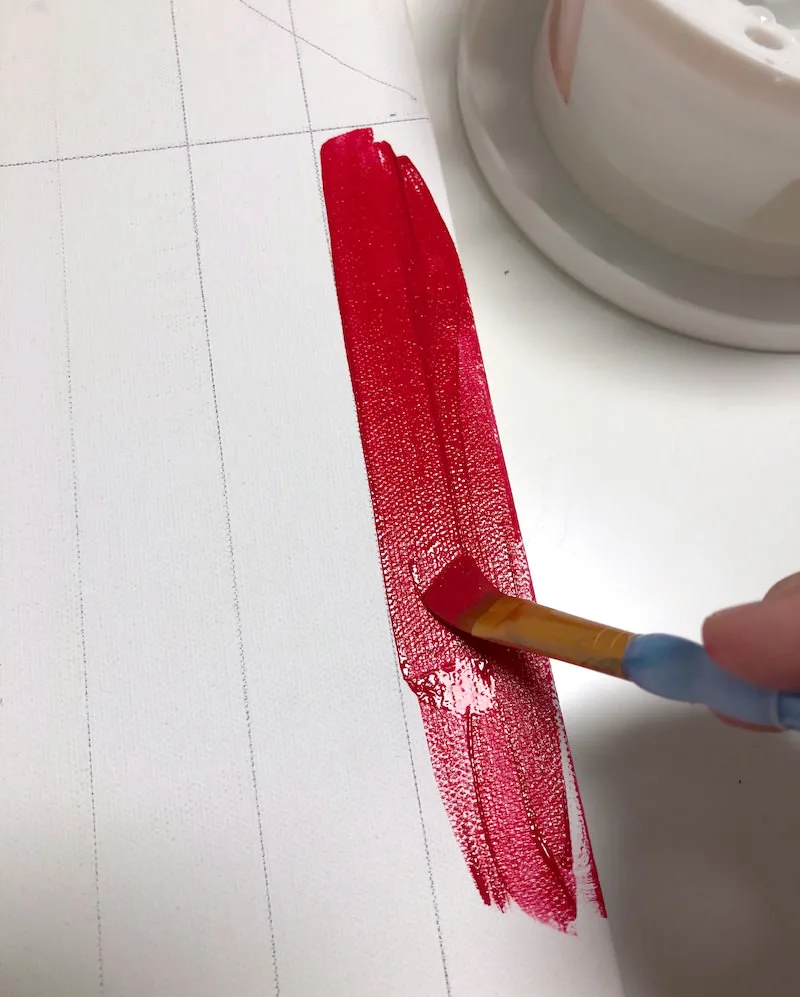 Painting the red stripes