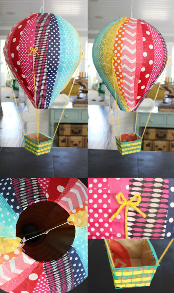 Make DIY hot air balloons from paper lanterns