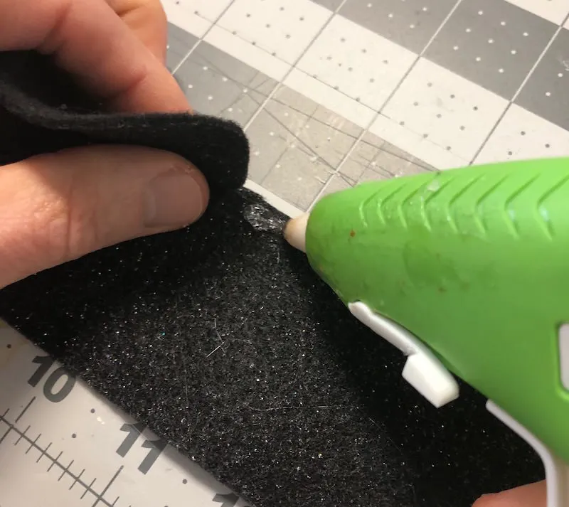 Hot gluing two pieces of felt together