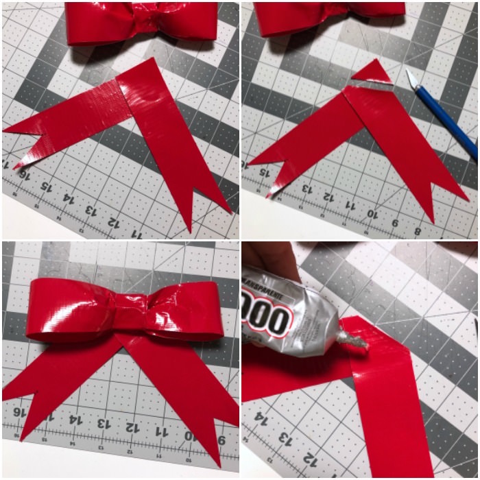 Glue the bow onto the base
