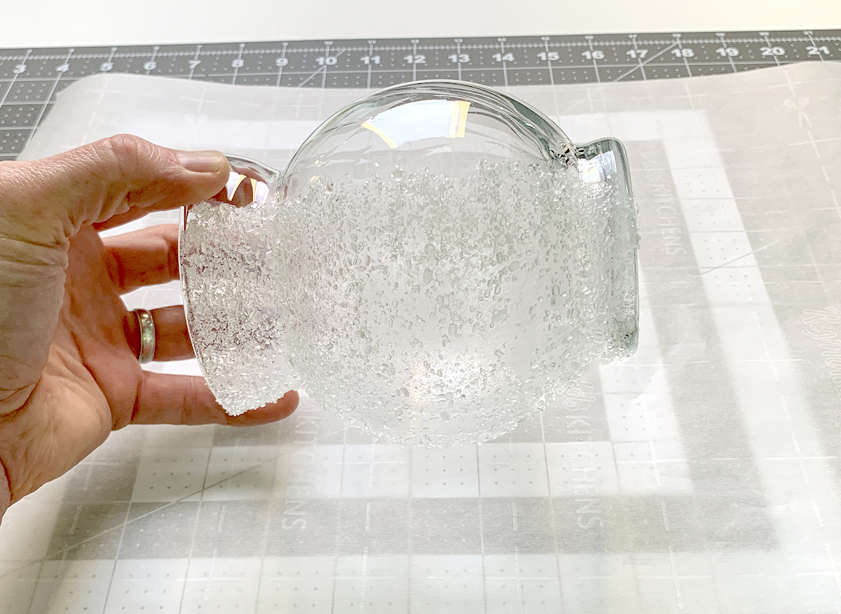 Glass jar coated in epsom salt