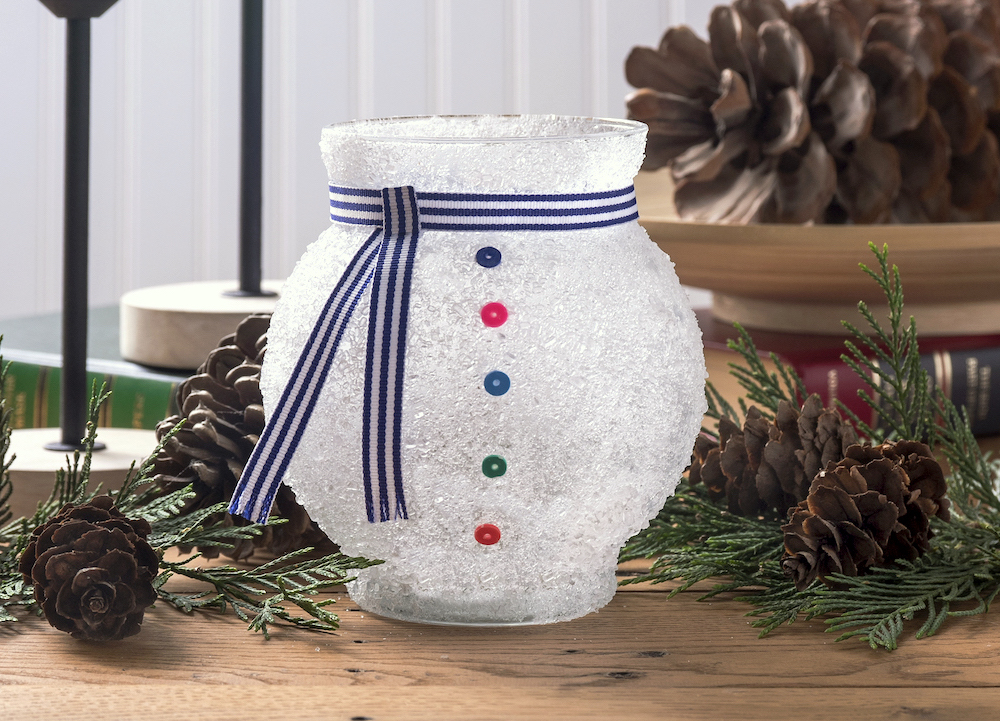 Snowman votive candle holder