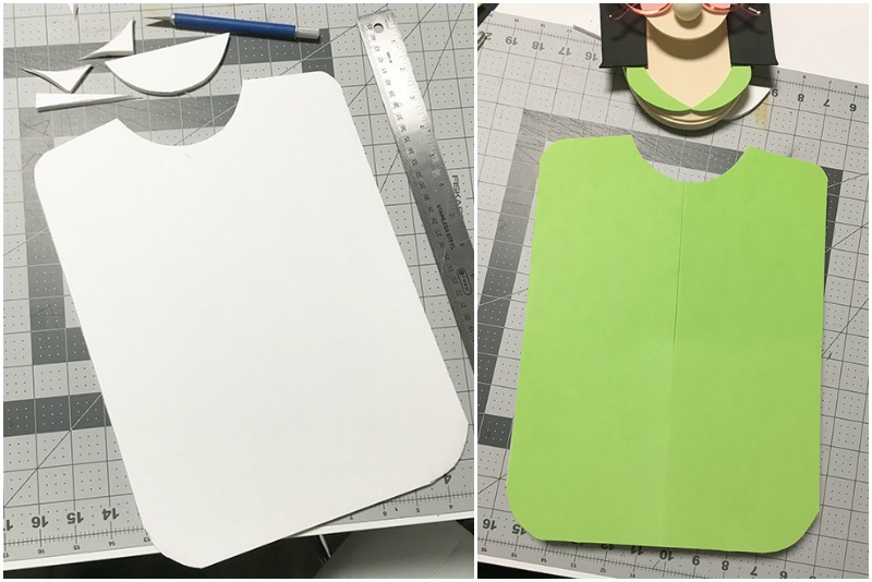 White foam core cut to fit glasses and covered in green foam
