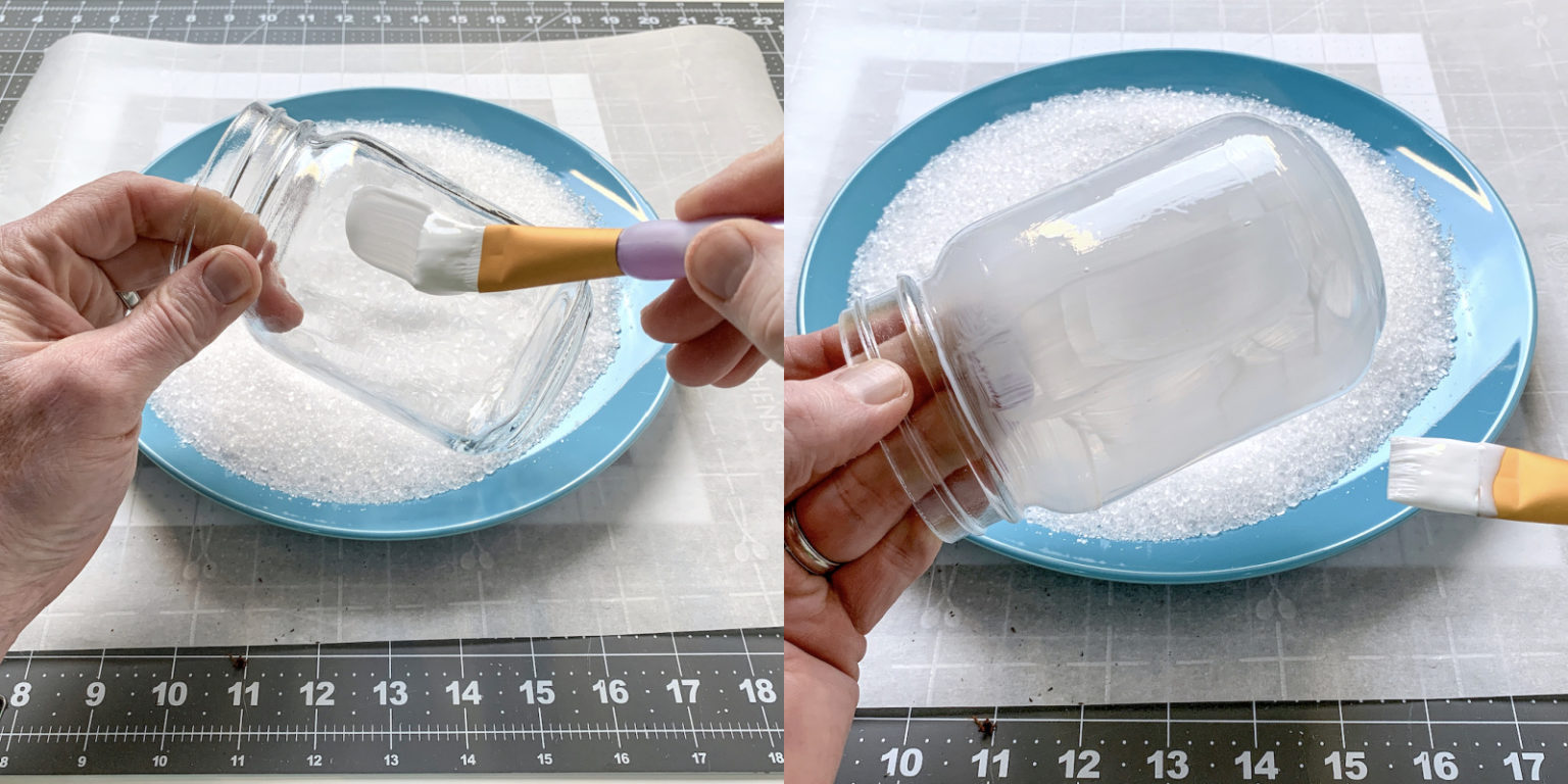 Frosted Christmas Luminaries with Faux "Snow"! Mod Podge Rocks