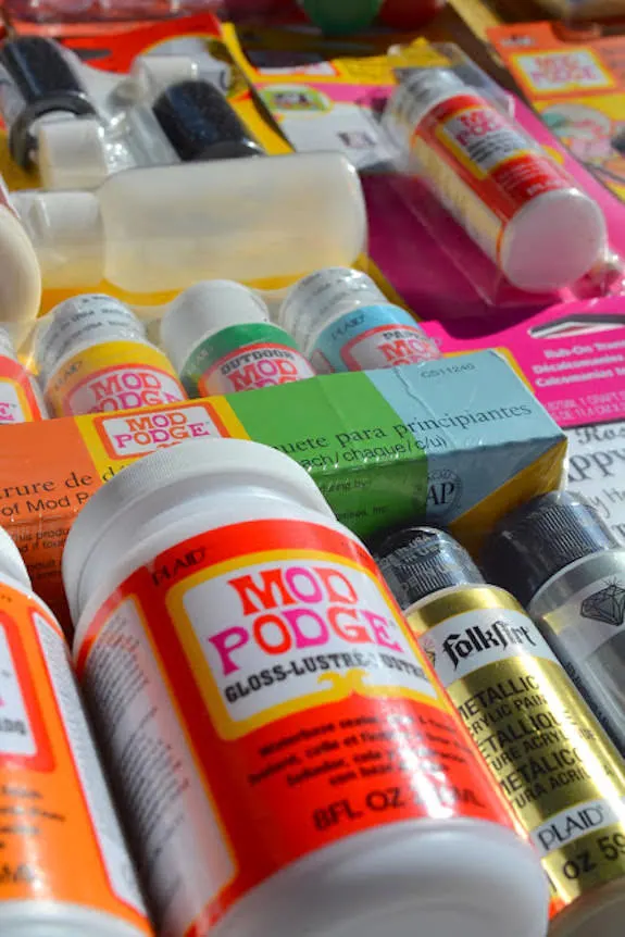 Mod Podge and folk art paint