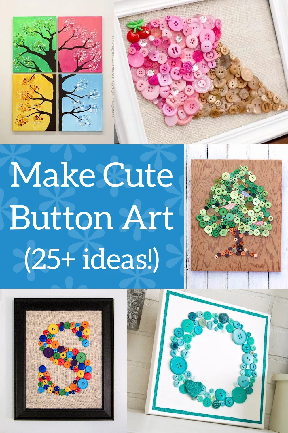 Art And Craft Work From Home - DIY Button Art: Get 25+ Project Ideas! - Mod Podge Rocks