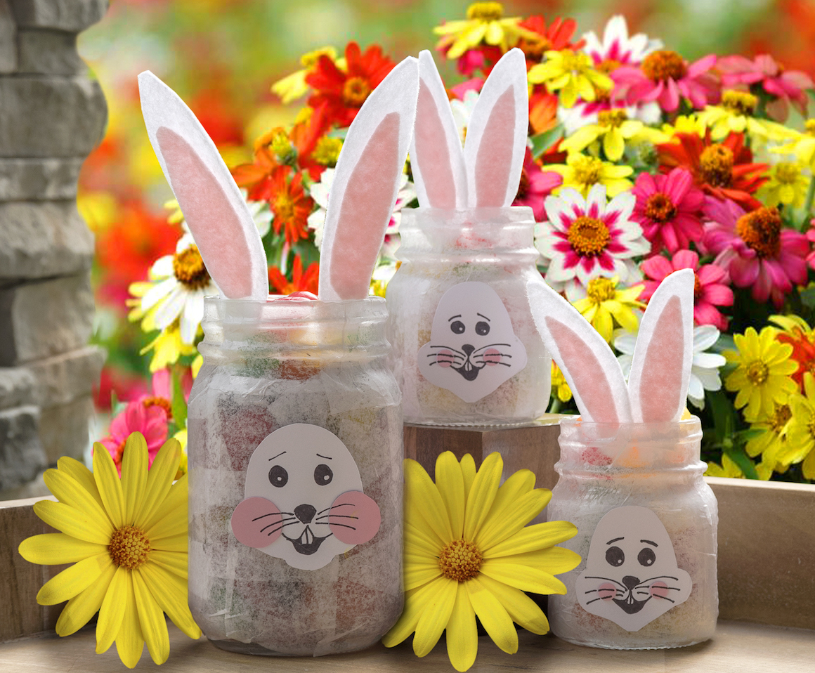 Easter bunny mason jars