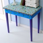 Decoupage table top with fabric