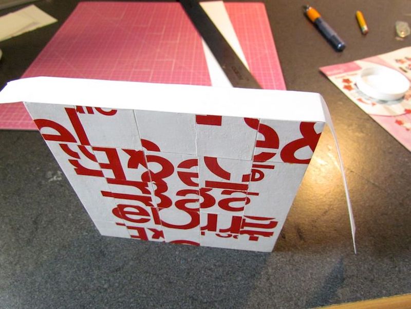 Decoupage the sides with white cardstock