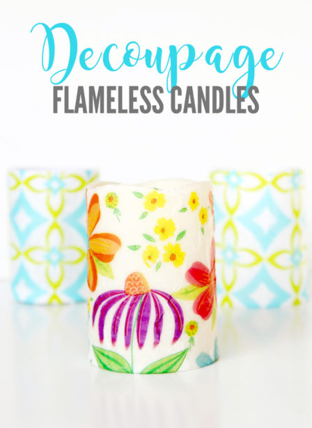 Decoupage Candles with Dollar Tree Napkins - Mod Podge Rocks