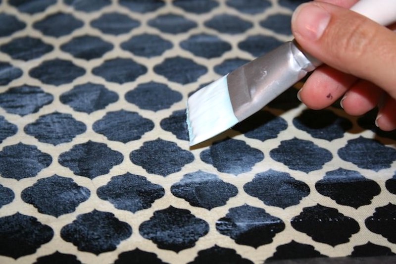 Painting fabric with Fabric Mod Podge