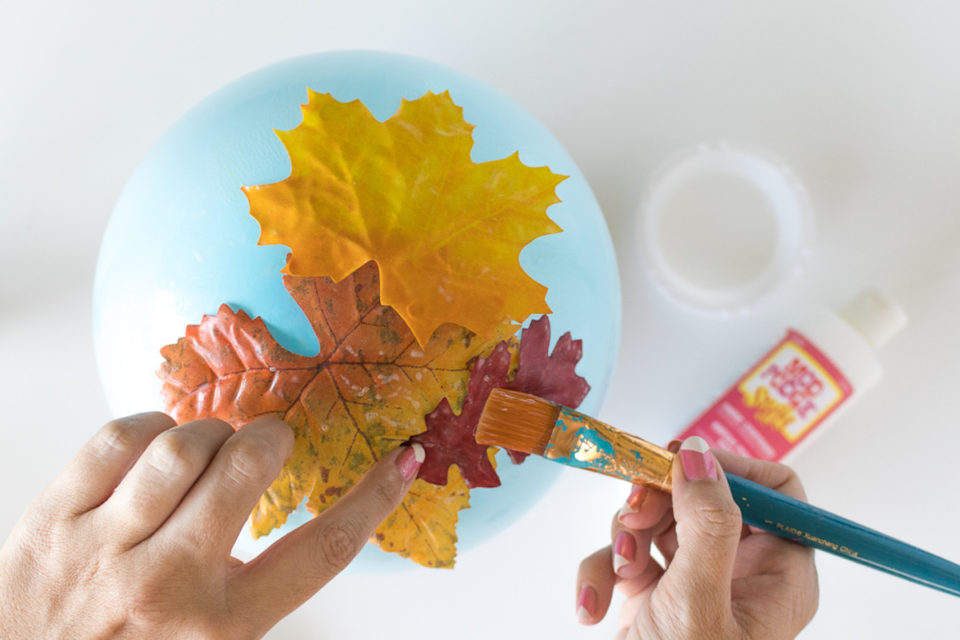 Easy DIY Leaf Bowl Made with Stiffy Mod Podge Rocks