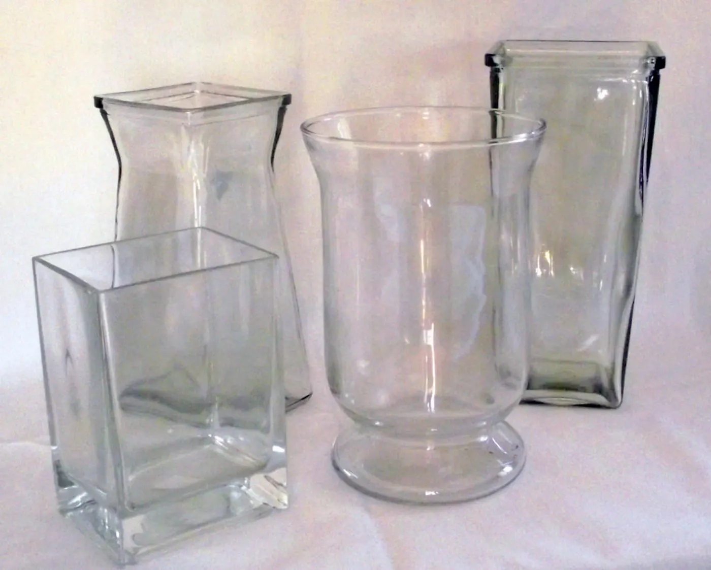 Collection of glass vases from the thrift store