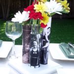 DIY photo vases made with PVC pipe