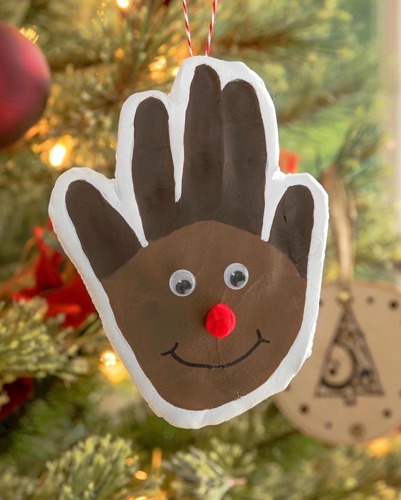 Reindeer handprint Christmas ornament