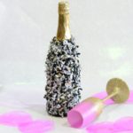 Mod Podge champagne bottle with confetti