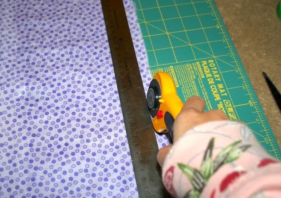 Cutting Mod Podged fabric with a rotary cutter