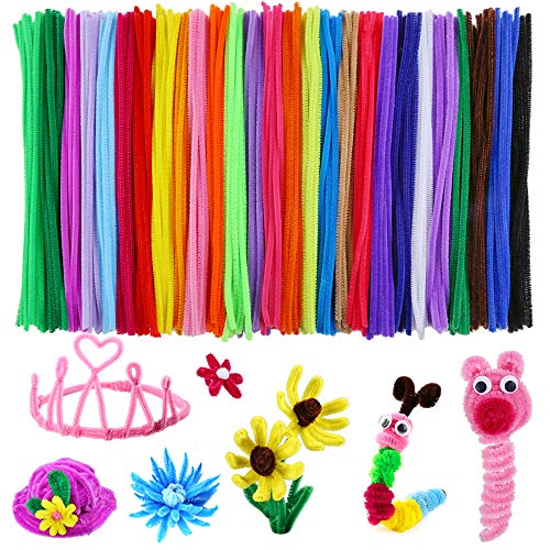 100 Pieces DIY Pipe Cleaner Assorted Colours for Children Crafting and Decorating Color