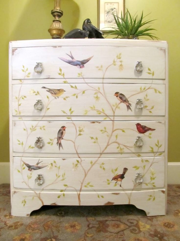 Decoupage dresser chest of drawers
