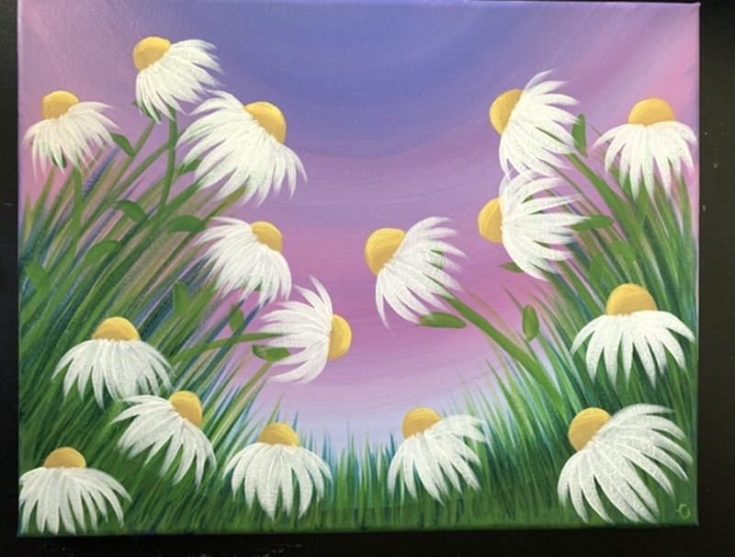 easy painting ideas flowers