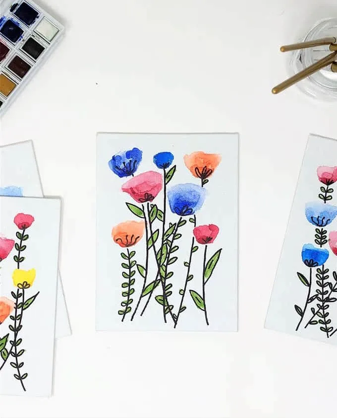 easy painting ideas on paper