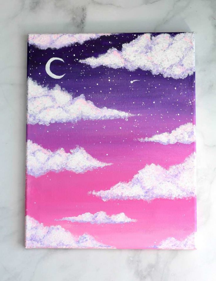 Beginner Simple Cute Easy Paintings Step By Step Art Lolz   How To Paint Clouds 735x955 