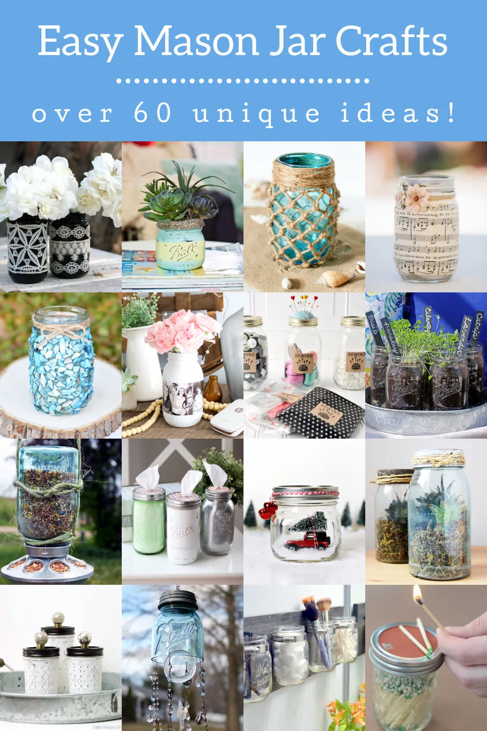 DIY decorating glass jars ideas for a charming home decor