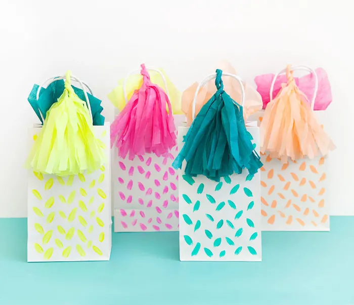 DIY Scrapbook Paper Gift Bags - how to make mini treat or favor bags