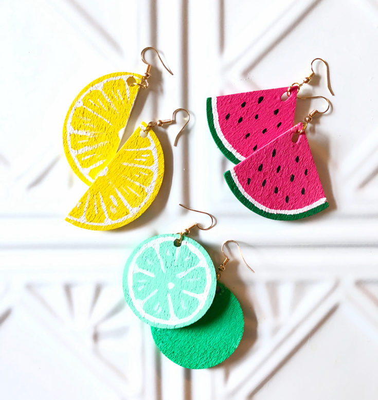 Colourful Fruit Jemma Skellett Print Earrings - oneofakindclub