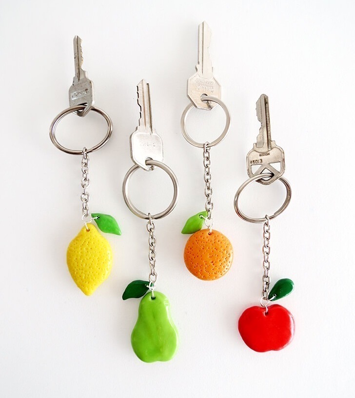 DIY Clay Fruits Keychain