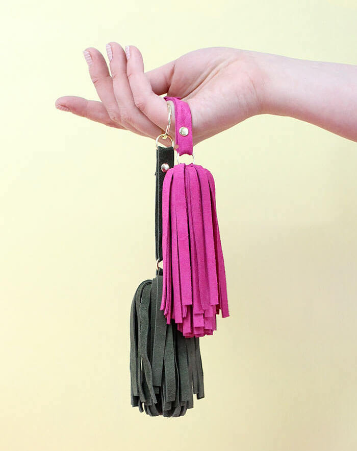 DIY Leather Tassel Keychains