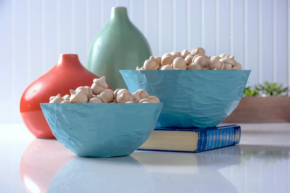 Mod Podge paper mache bowls