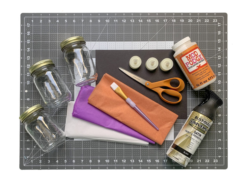 Halloween Mason Jar Lanterns for Decor Mod Podge Rocks