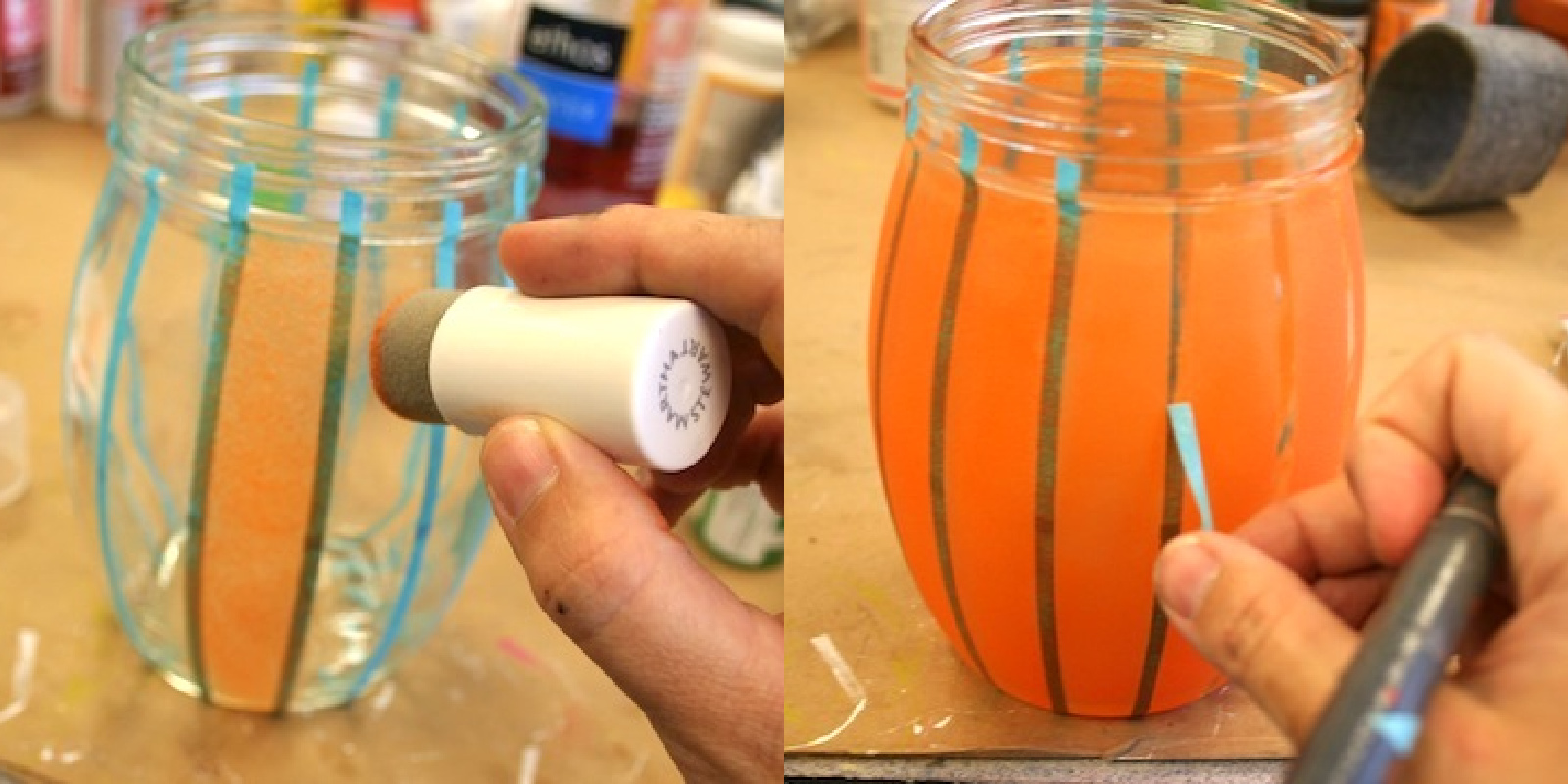 Painting-on-glass-removing-tape